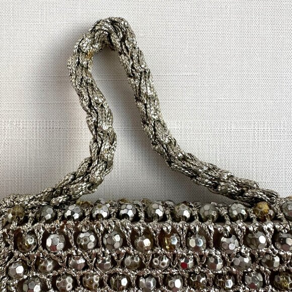 Barbara Lee Metallic Thread Beaded Purse Made in Italy - Picture 4 of 16